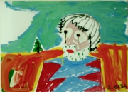 Poetas (S. Geda). 2013. Popierius, guašas. 45x65

