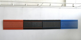 Horizontalumas 1 - 4,

oda, centai, intarsija, 

112 x 200 cm. 