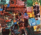 Rūtilis  Algirdas Slavėnas. „Kiemas“. 2003 m.

Kartonas, aliejus, 65 X 70 cm

