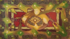 Danas Andriulionis
Herkaus Montės sagė, 2005-2007, drobė, akrilas, aliejus, 110x195